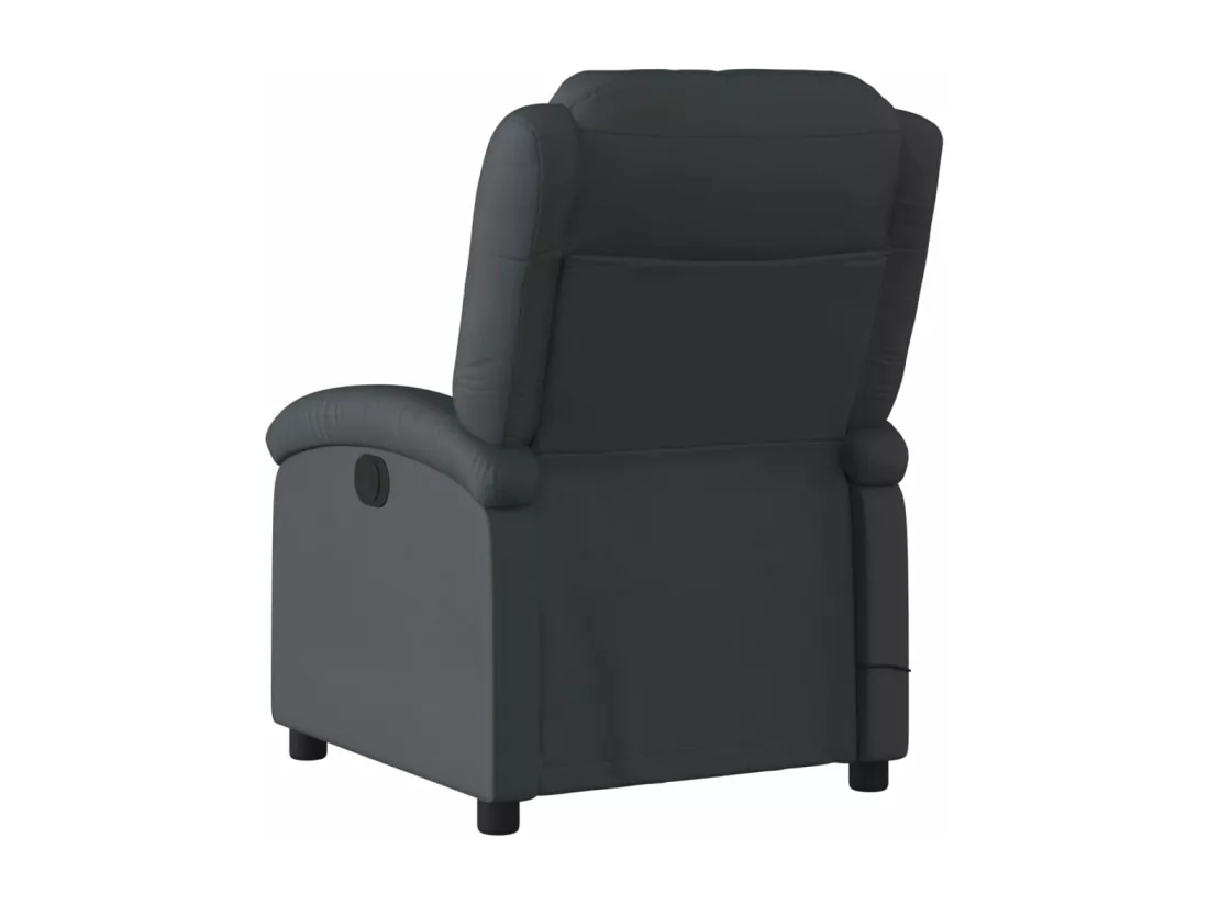 Fauteuil massant inclinable électrique noir cuir véritable