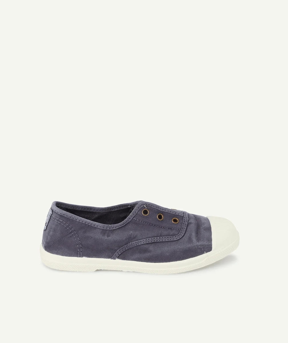 NATURAL WORLDBASKETS BASSES BLEU MARINE EN TOILE FILLE