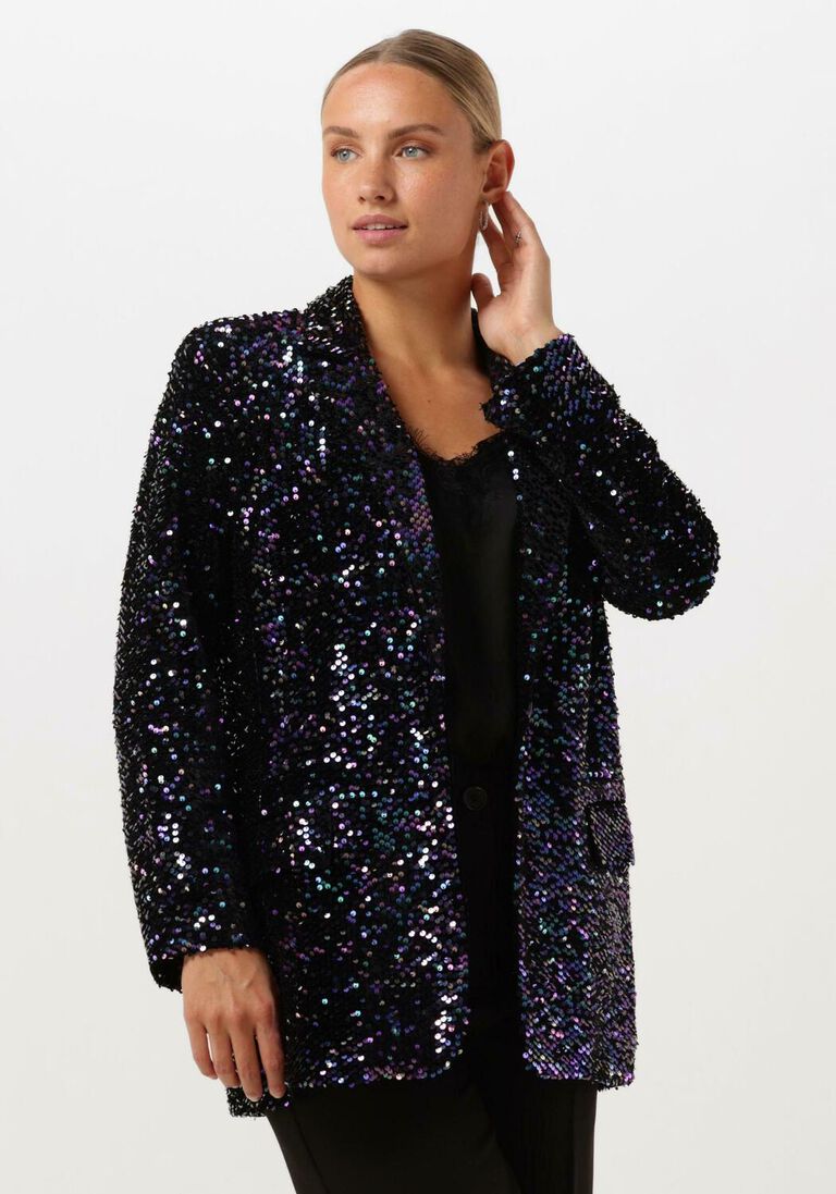 NOTRE-V zwarte notre-v blazer nv-christine glitter velvet blazer