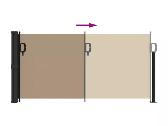 Auvent latéral rétractable taupe 100x500 cm