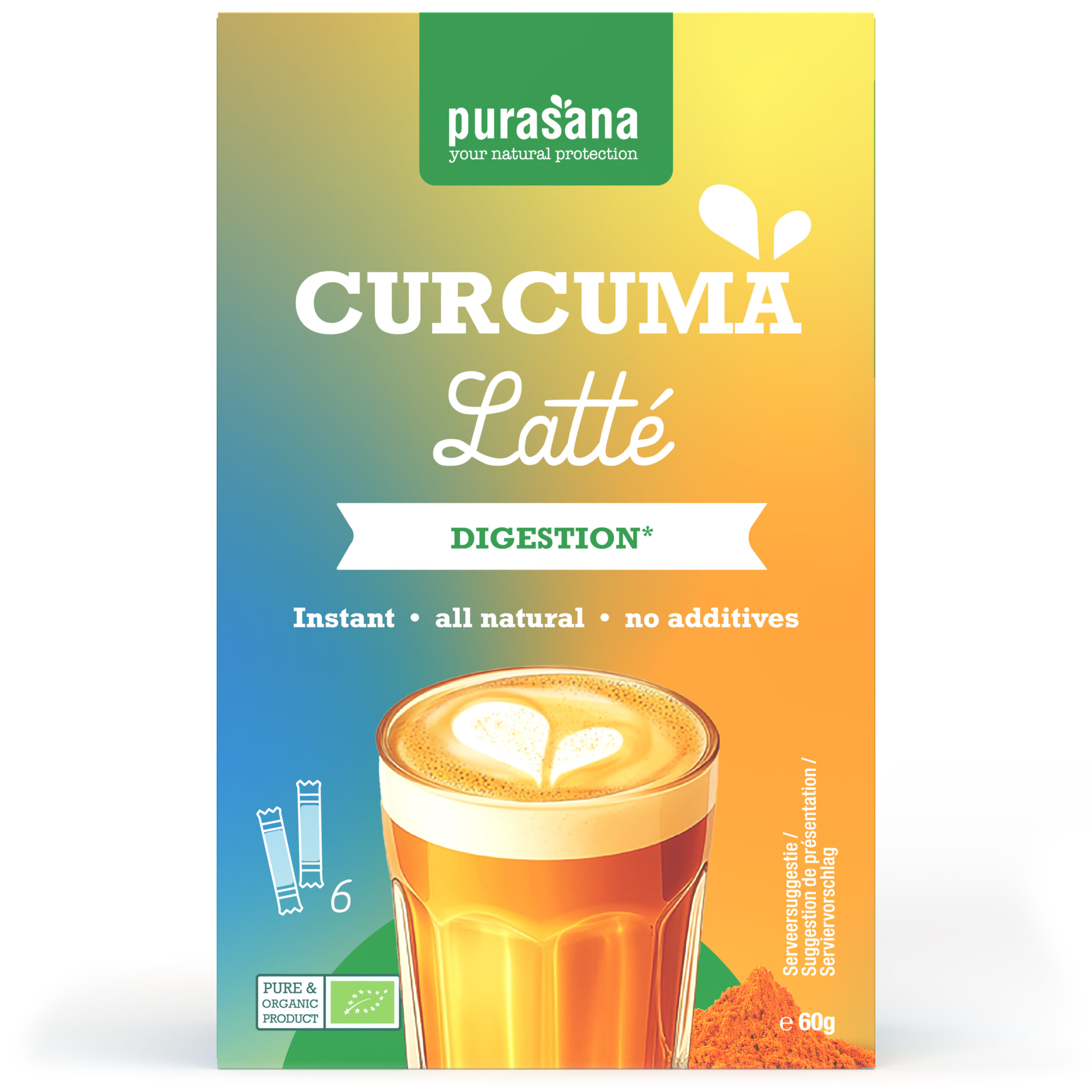 Purasana Curcuma Latté Bio (6 x 10 gr)