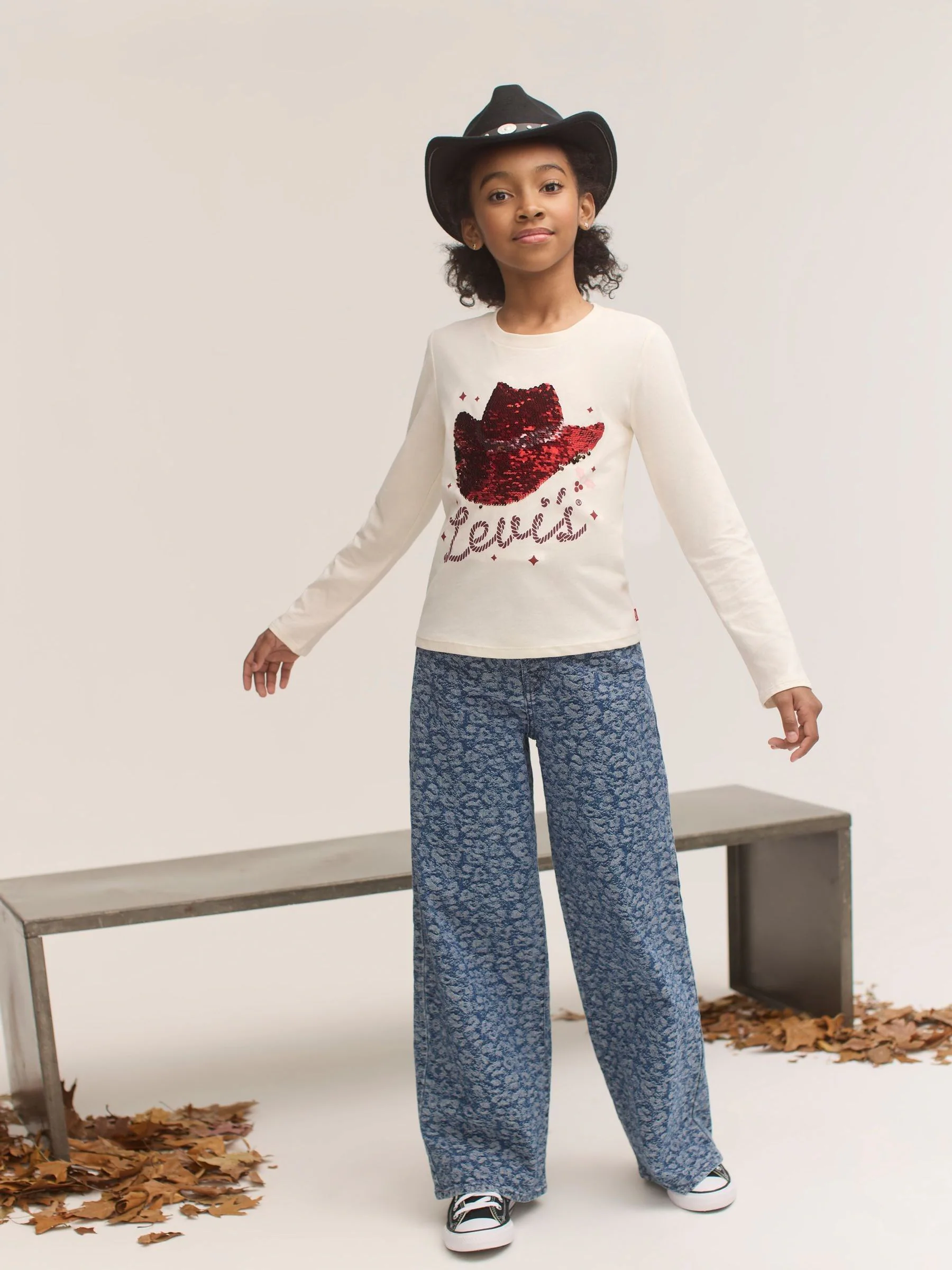 Levi's Leopard Print Jacquard High Rise Baggy Jeans