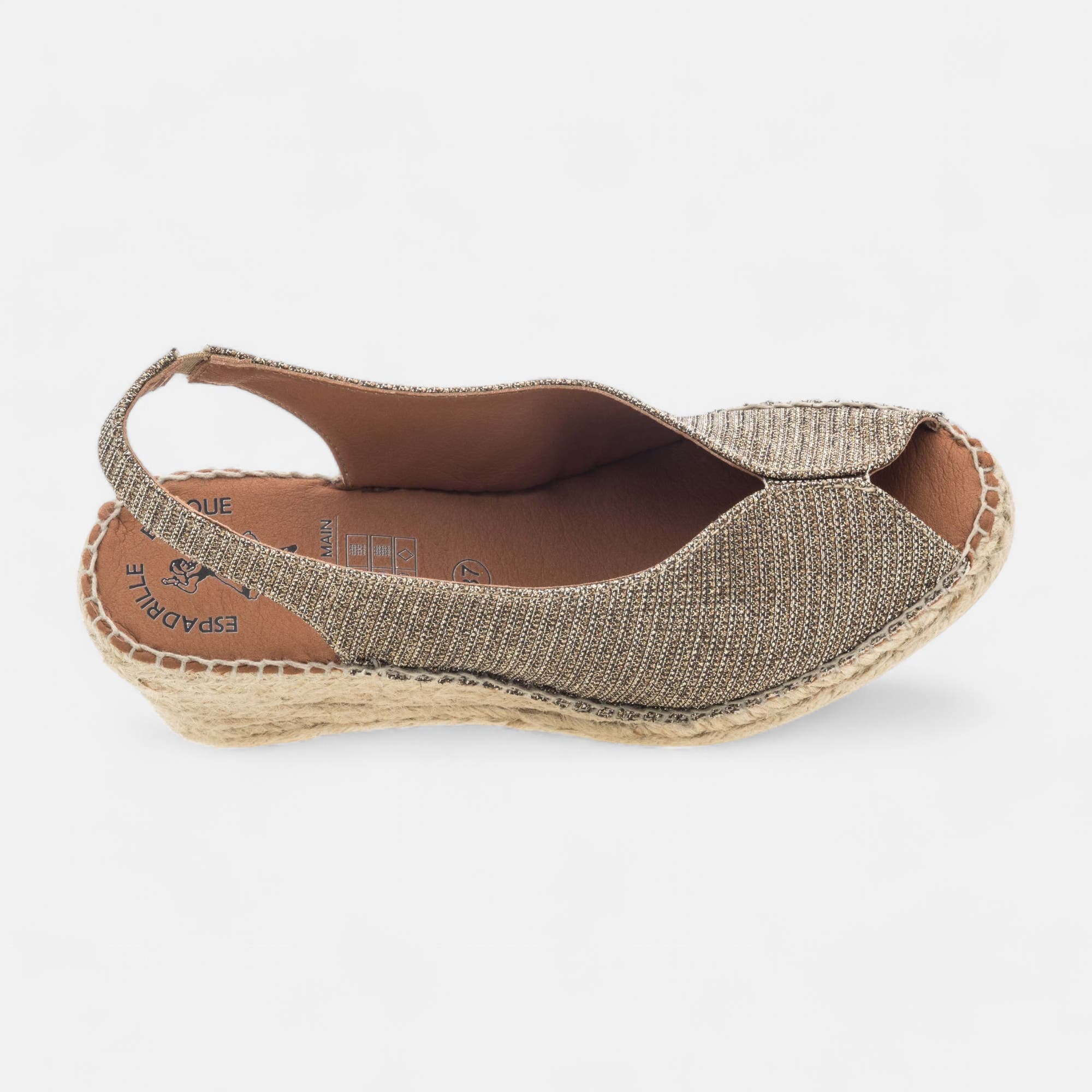 Espadrilles à talon compensé Femme bronze