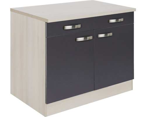 Optifit onderkast met lade en draaideur Porto220 BxDxH 100x60x84,8 cm antraciet mat gedemonteerd