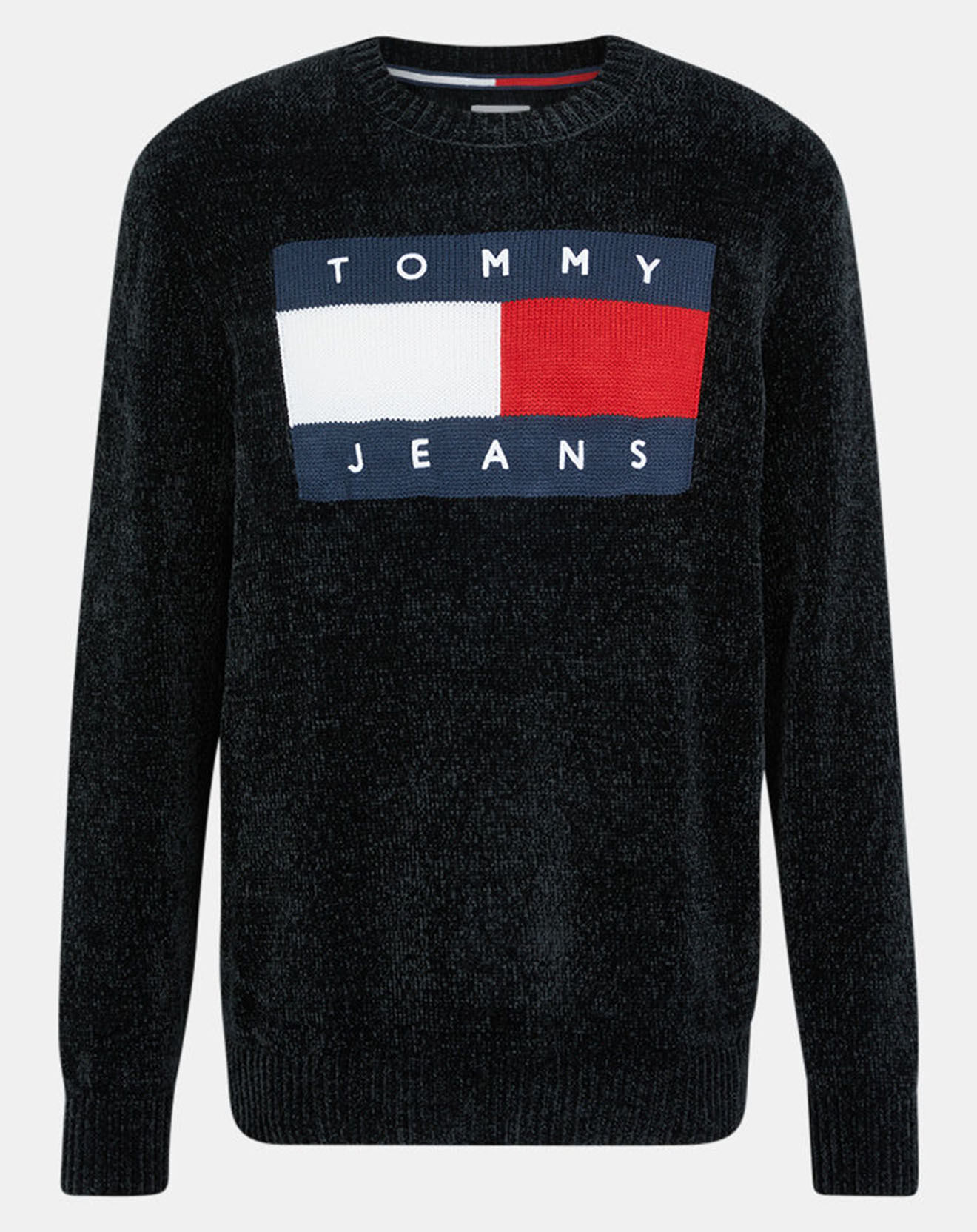 Tommy Jeans Pull Tommy Flag Chenille noir