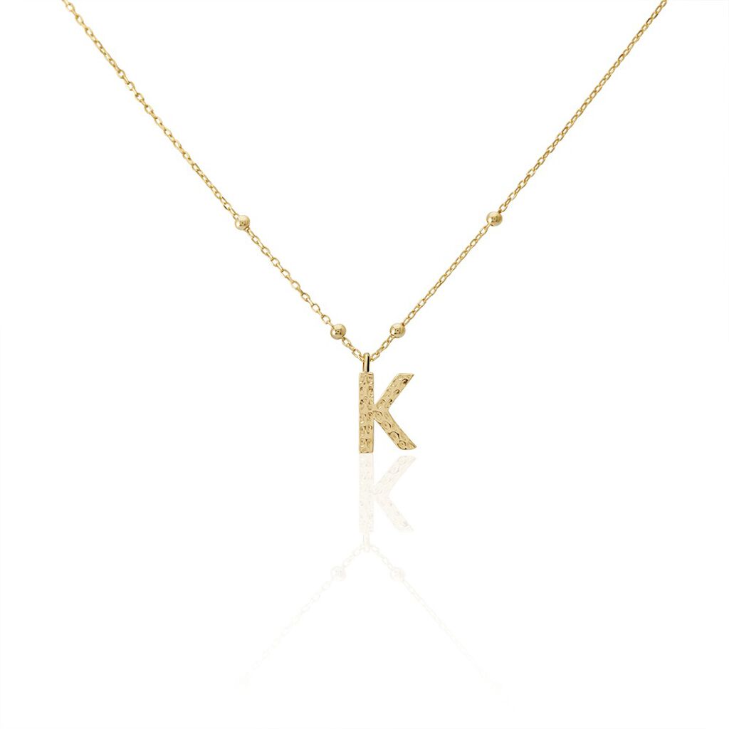 Collier Plaqué Or Jaune Lettra