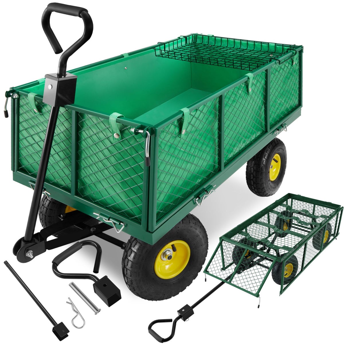 tectake handkar met opklapbare zijwanden, draagvermogen 550 kg