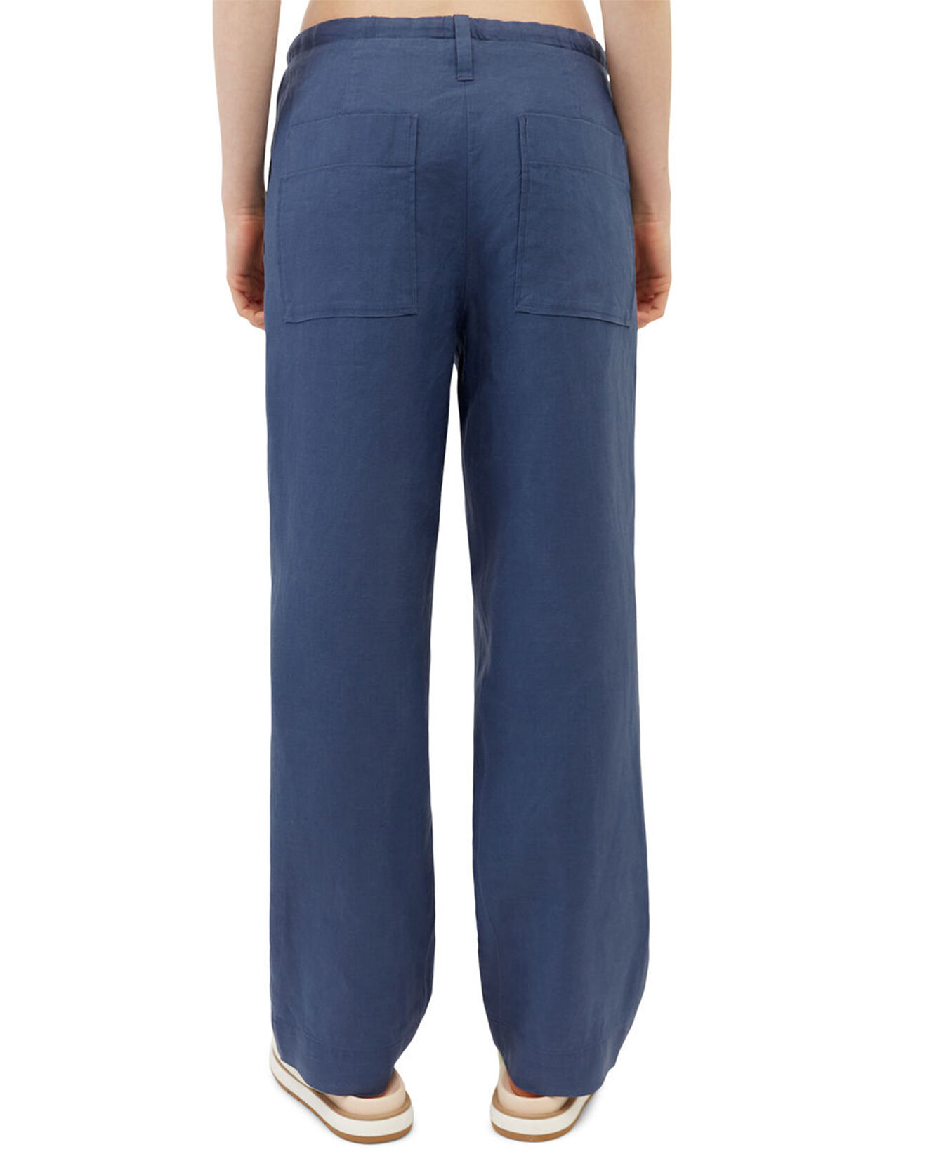 Marc O'Polo Pantalon 100% Lin Elastique Lin bleu moyen