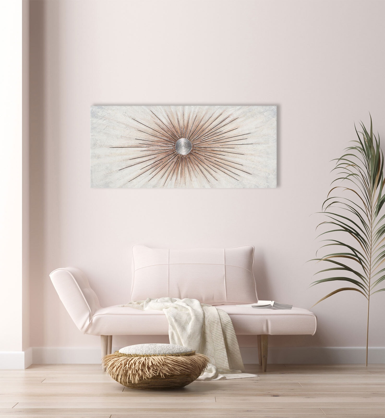 Handgefertigtes Ölgemälde Blumen 120 x 40