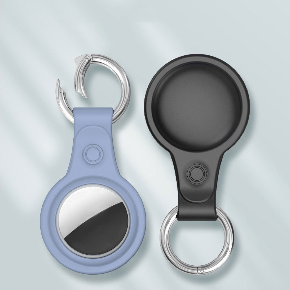 (4er Set) Apple AirTag Anhänger Silikon Case Hülle Schlüsselanhänger mit Schlüsselring