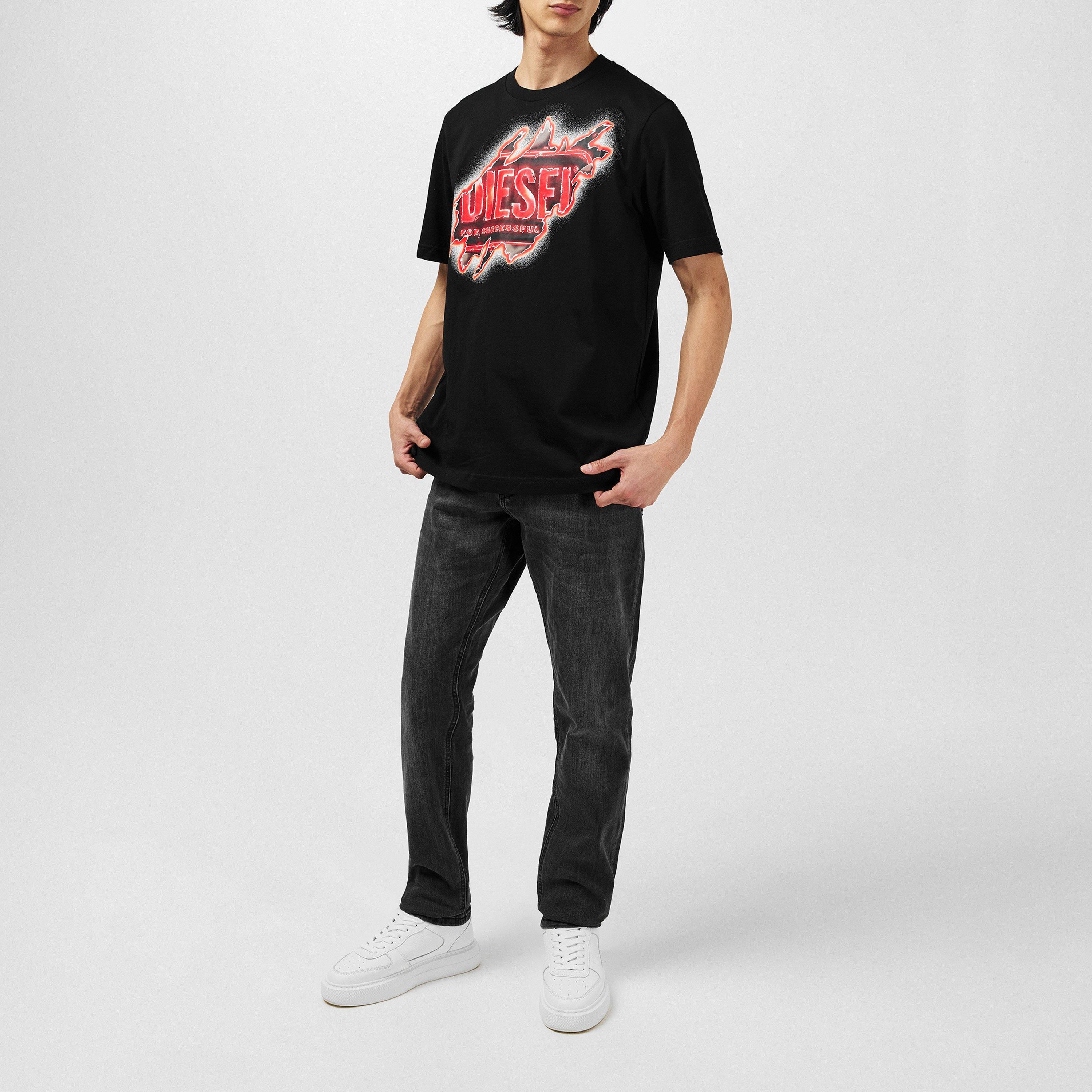 Diesel Diesel Flame Logo T-Shirt Mens