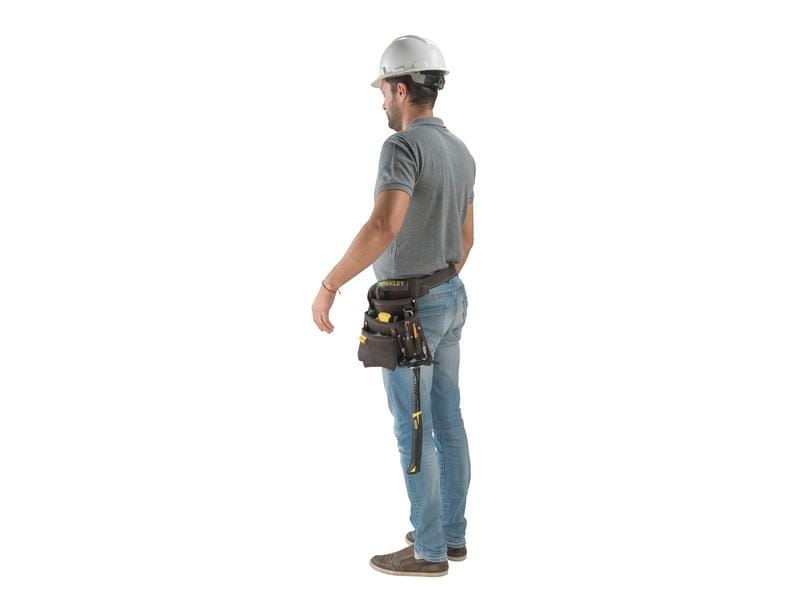 Stanley Gürteltasche Leder Hammer- und Nageltasche aus echtem Leder mit praktischer Anordnung