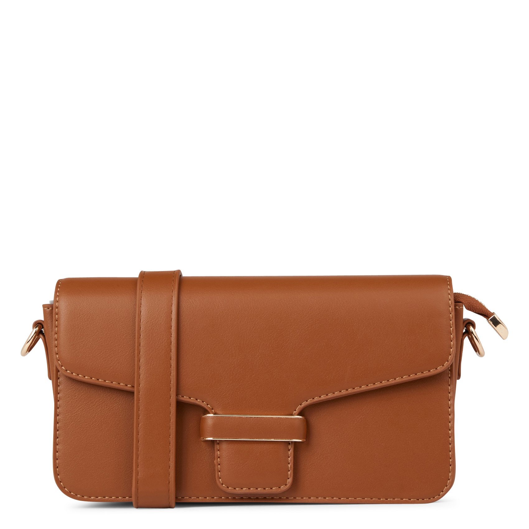 Sac bandoulière effet cuir | Marron