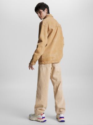 Jaqueta de trabalho oversized em denim revestido