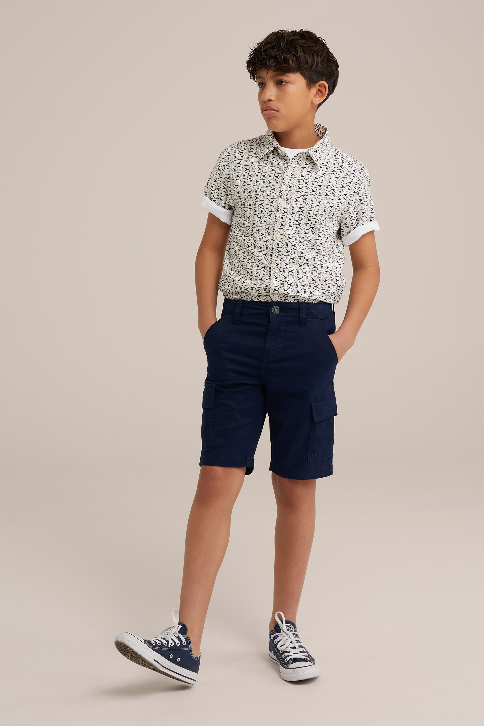 Jongens overhemd met dessin WE Fashion Wit
