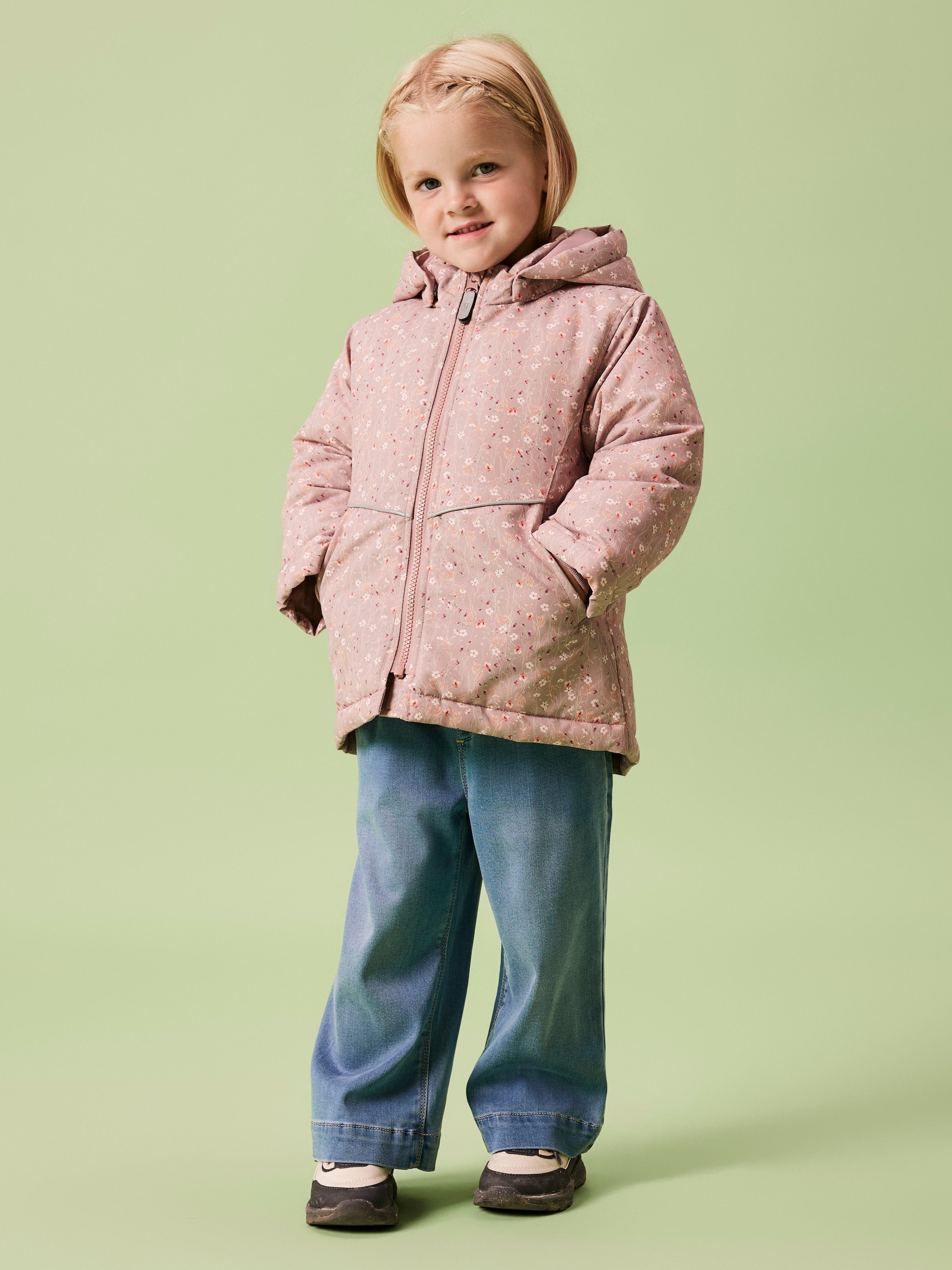 Name It Outdoorjacke »NMFMAXI PA JACKET AOP NOOS« mit Kapuze mit dekorativen und reflektierenden Details