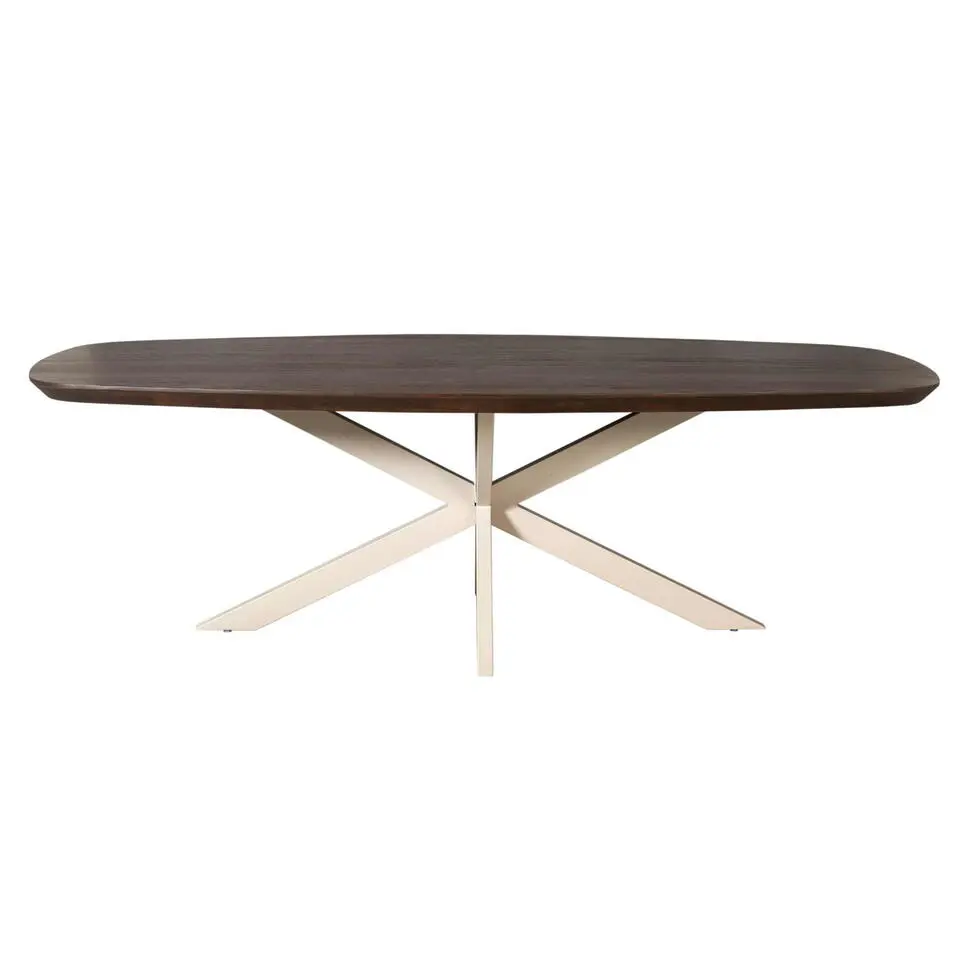 Eettafel Deens Ovaal Bruin Hout - 280x120x76cm - Madison