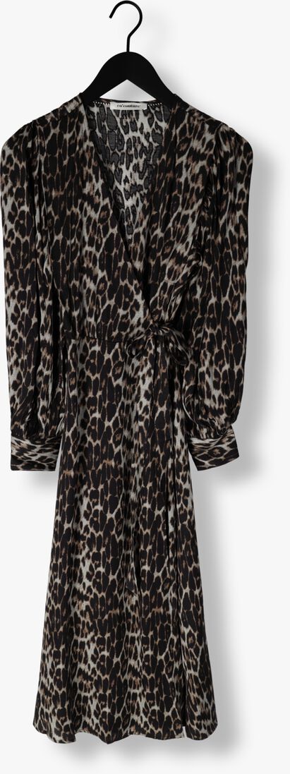 bruine co'couture midi jurk leo leo wrap dress