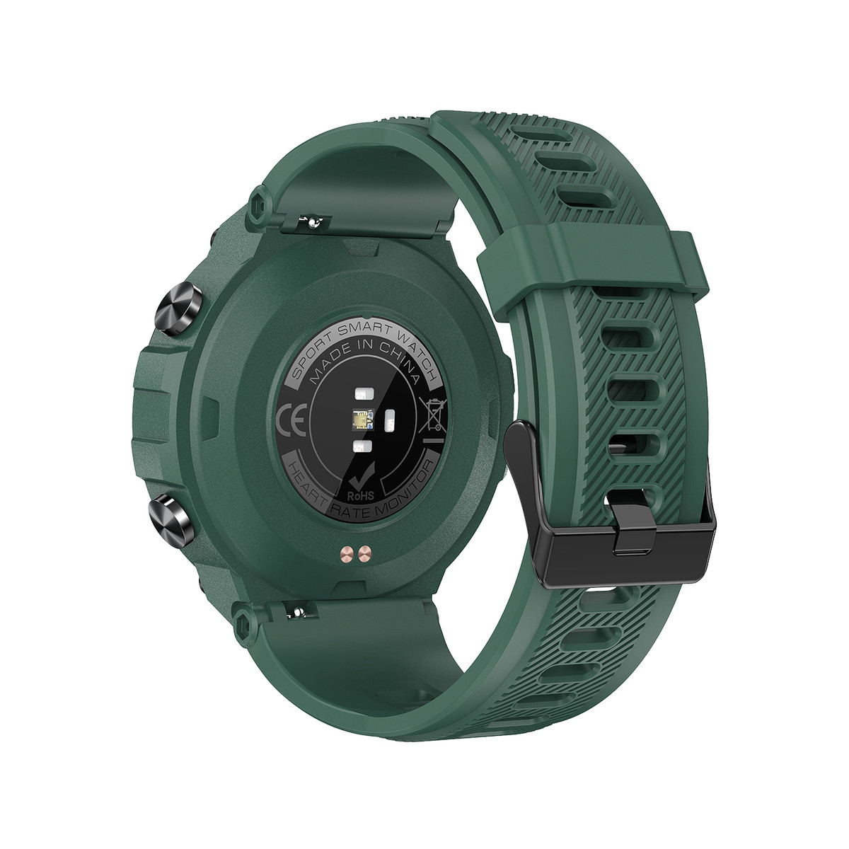 Montre SMARTY 2.0 pull up mixte connecté métal noir bracelet silicone vert