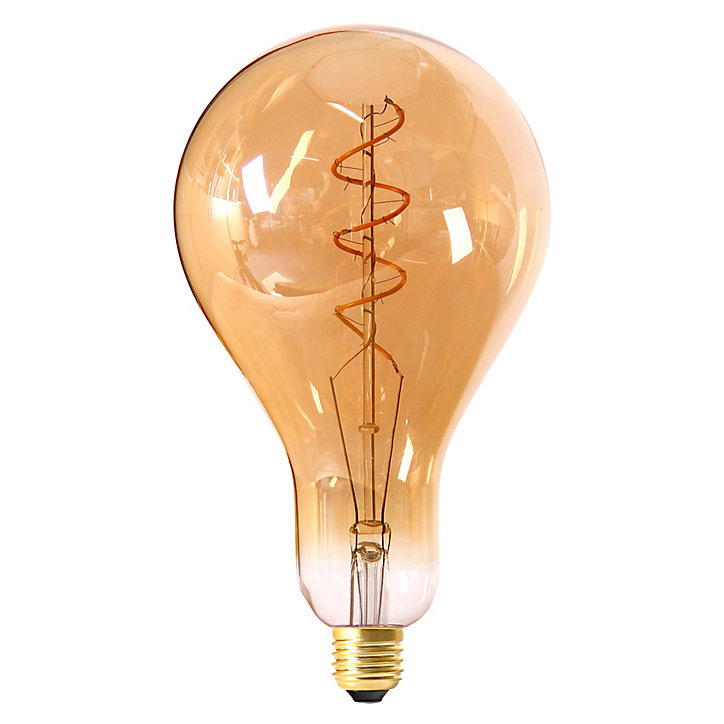 Ampoule LED E27 twisted géante à filament ambrée Ø24cm 270lm balnc chaud Girard Sudron
