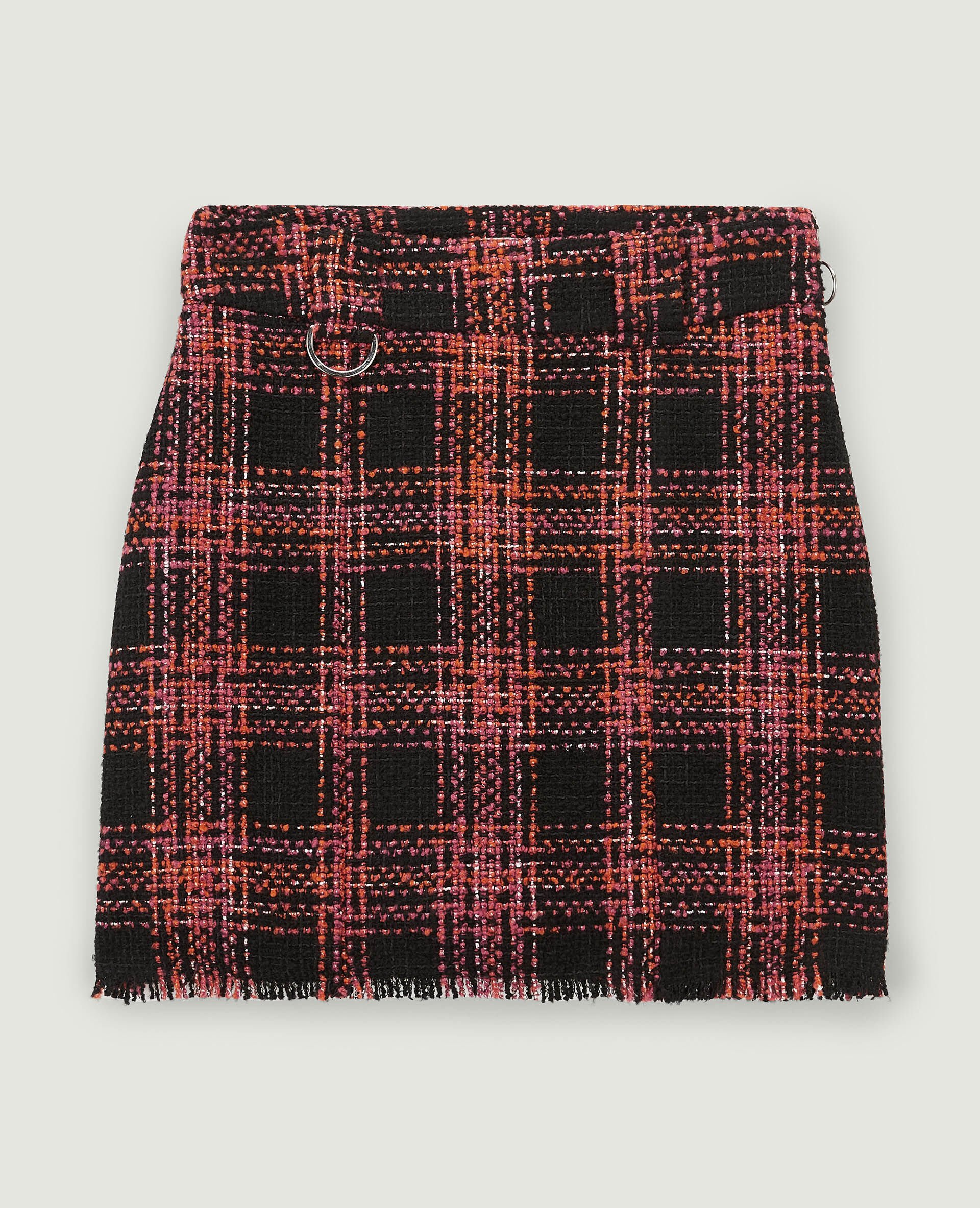 Jupe courte en tweed - Noir