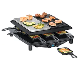 Steba RC 4 plus deluxe - Raclette/grill/varme sten - 1.5 kW - sort