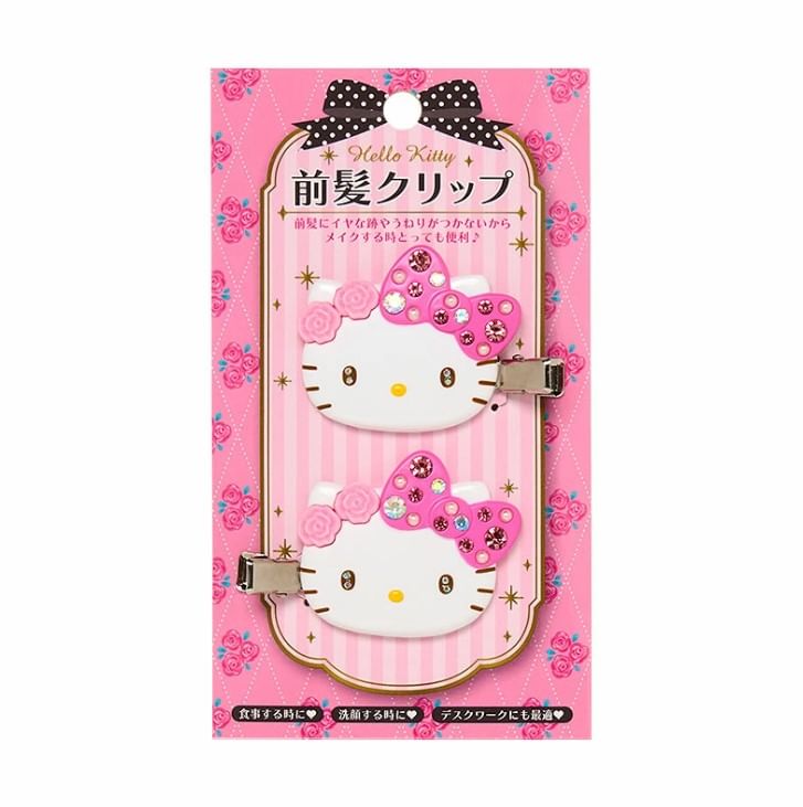 Sanrio - Hello Kitty Bangs Haarclip Deluxe - Roze (Set van 2)
