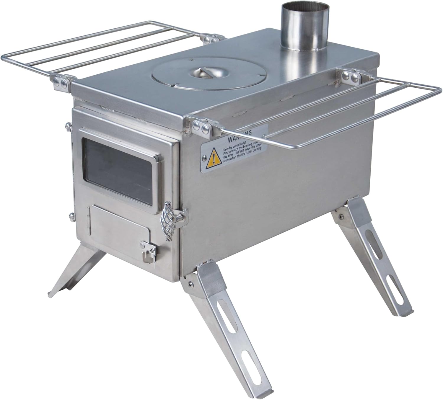 Winnerwell Nomad Medium Zeltofen | Kleiner tragbarer Holzofen für Zelte, Unterkünfte und Camping | 800 Cubic Inch Firebox | Präzisions-Edelstahlkonstruktion | Enthält Schornsteinpfeife