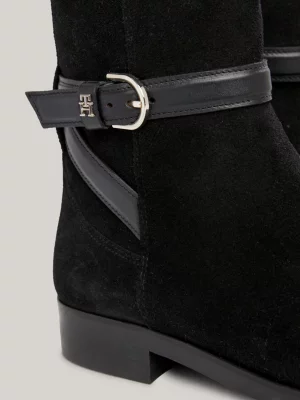 Botas de cano curto com tira de camurça, modelo Essential, de alta qualidade.