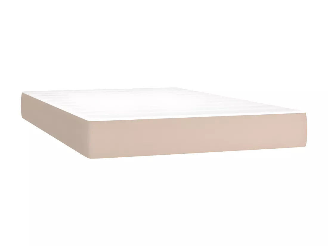 Sommier tapissier matelas LED Cappuccino 120x200 cm Similicuir