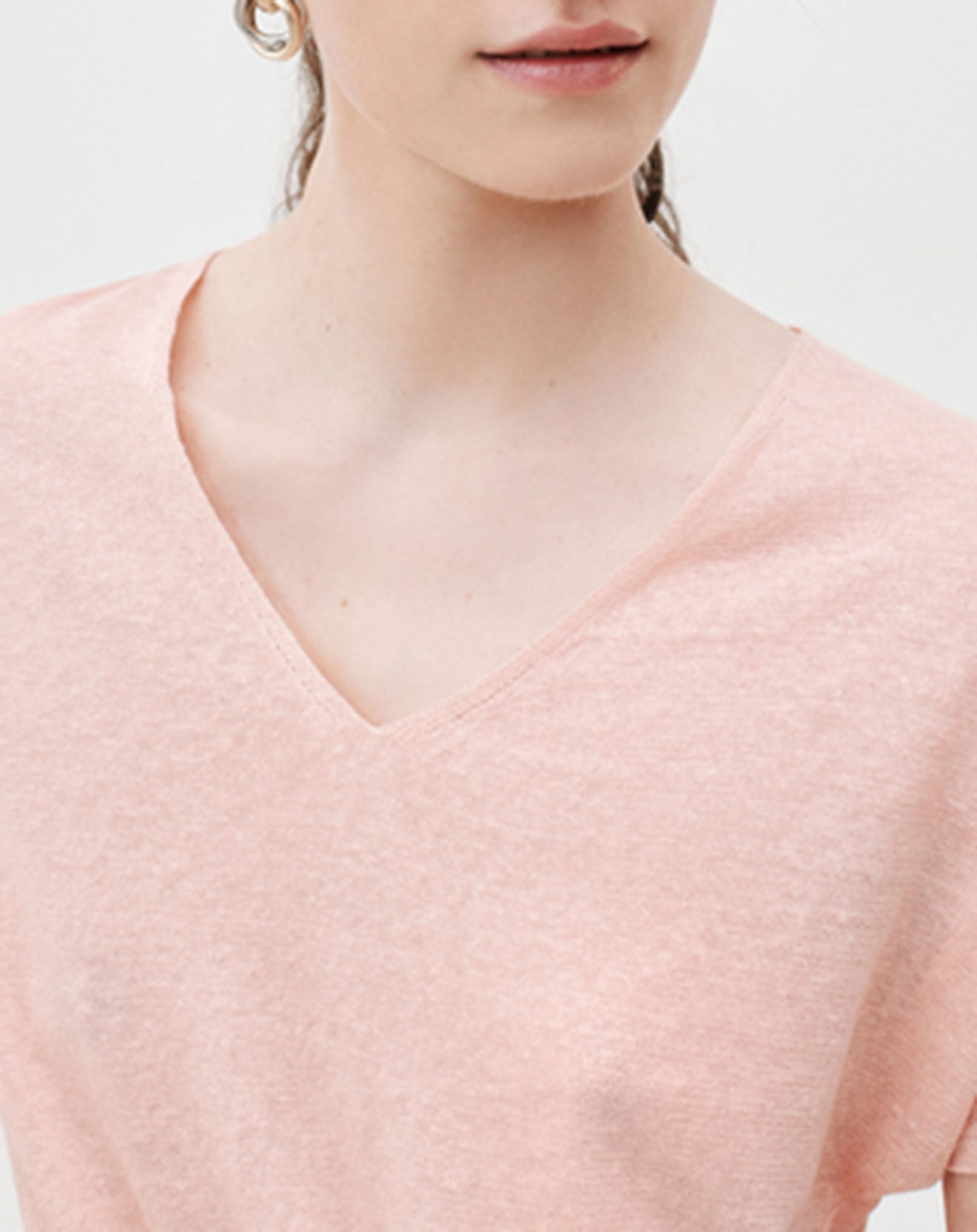 Caroll Pull 100% Lin Milane rose poudré