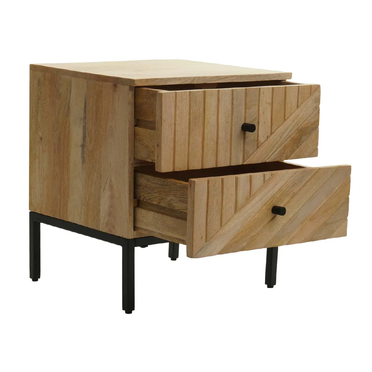 Mendler Table de nuit HWC-L95 - Bois de manguier