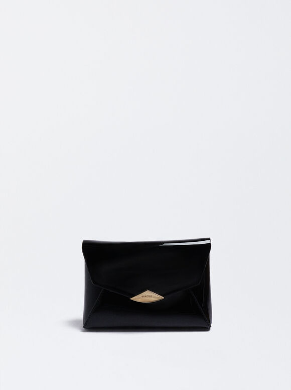 Bolso De Mano De Fiesta De Charol - Negro