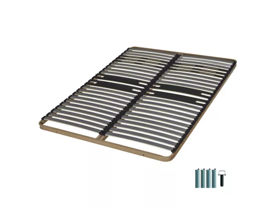 Sommier à lattes + pieds 140x200 C322 - 46 lattes bois - Fabrication française