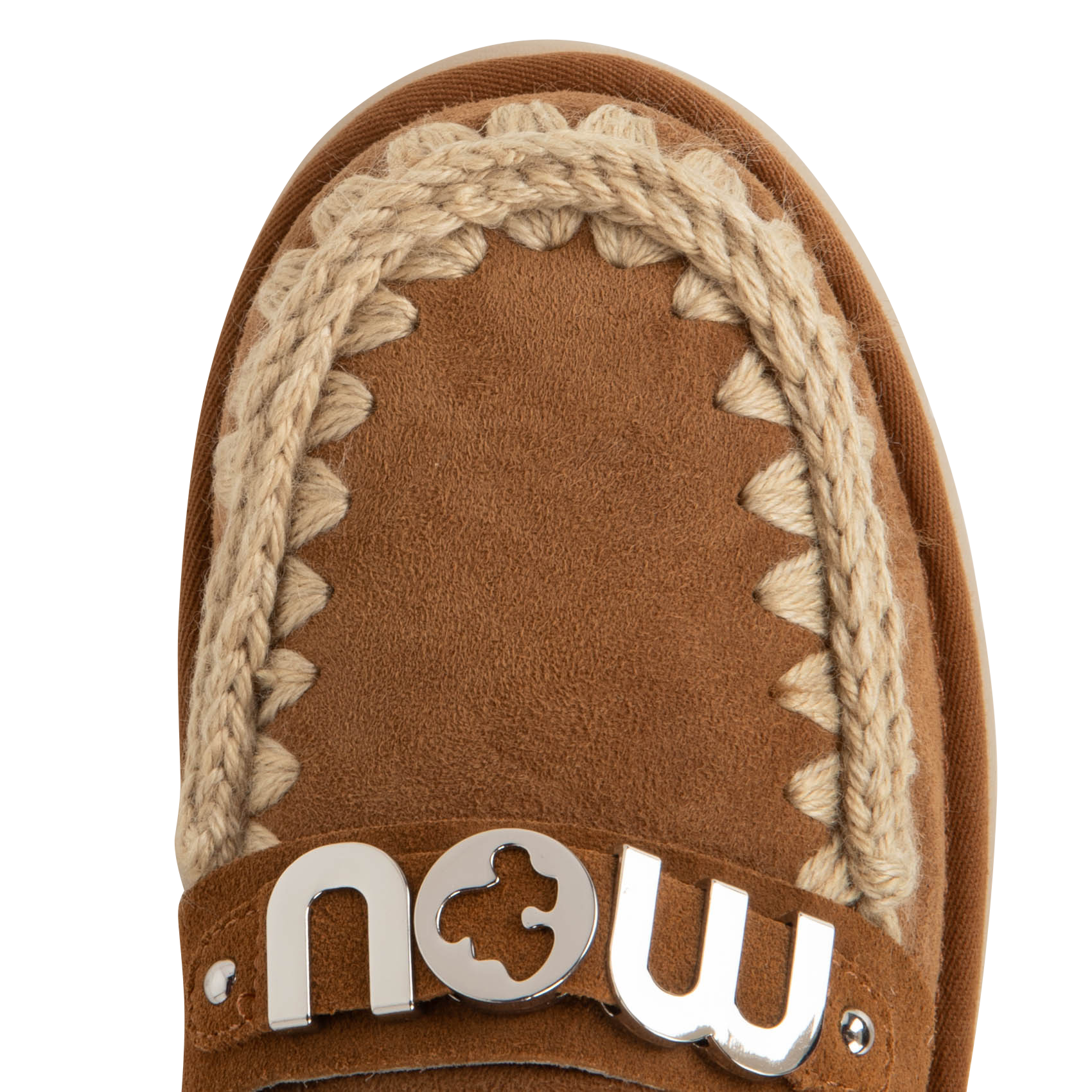 BOUNCE CLOG - Chaussons à lanière et logo en métal en cuir| Marron