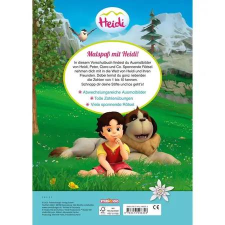 Ravensburger Heidi: Mein Vorschul-Malspaß, Erste Zahlen