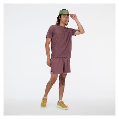 Maillot manches courtes New Balance Athletics Run Violet Homme