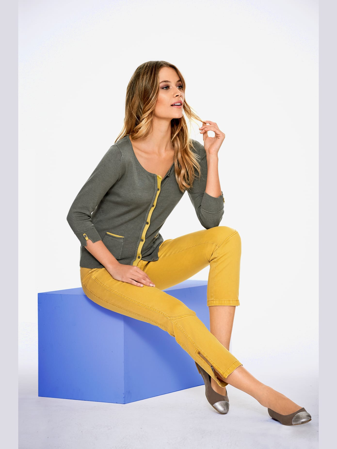Pantalon effet ventre plat coupe skinny