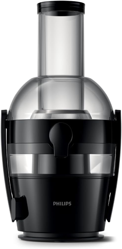 Philips 3000 Series Entsafter - 800W Leistung, QuickClean Technologie, XL 75mm Einfüllschacht, 2L Saftkapazität, Einfach zu Montieren & Spülen, Frischer Saft ohne Fruchtfleisch (HR1856/70)