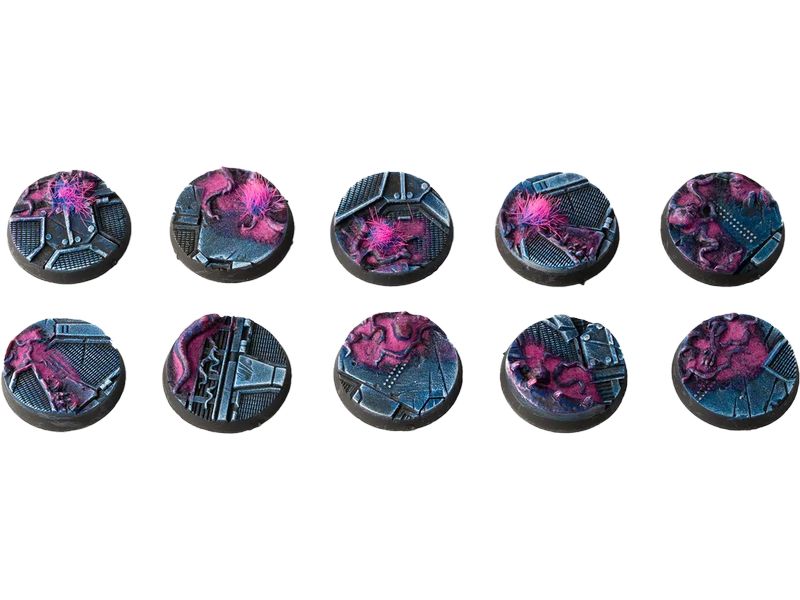 GamersGrass Base Alien Infestation round 25 mm (x10) Hochwertige Bases für den Miniaturenbau