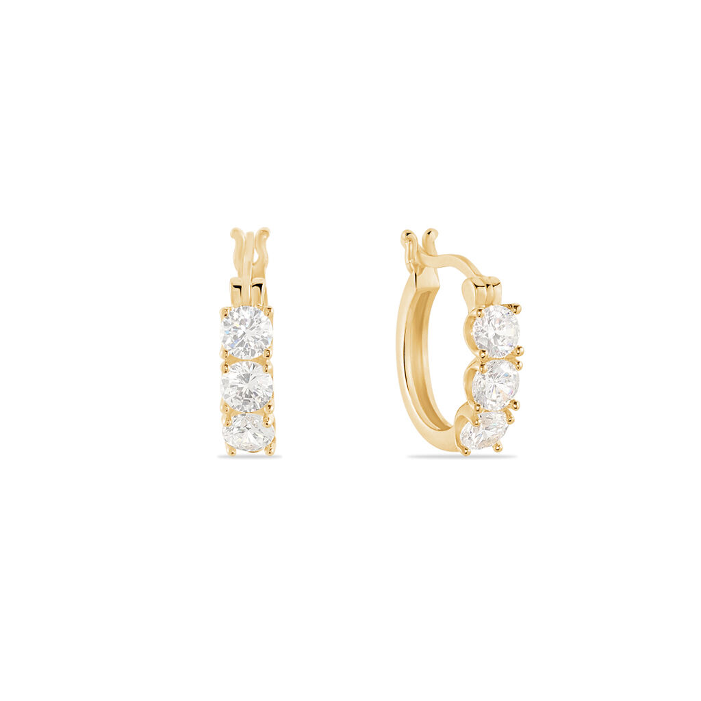 Boucles D'oreilles Pendantes Jacotte Plaqué Or Oxyde De Zirconium