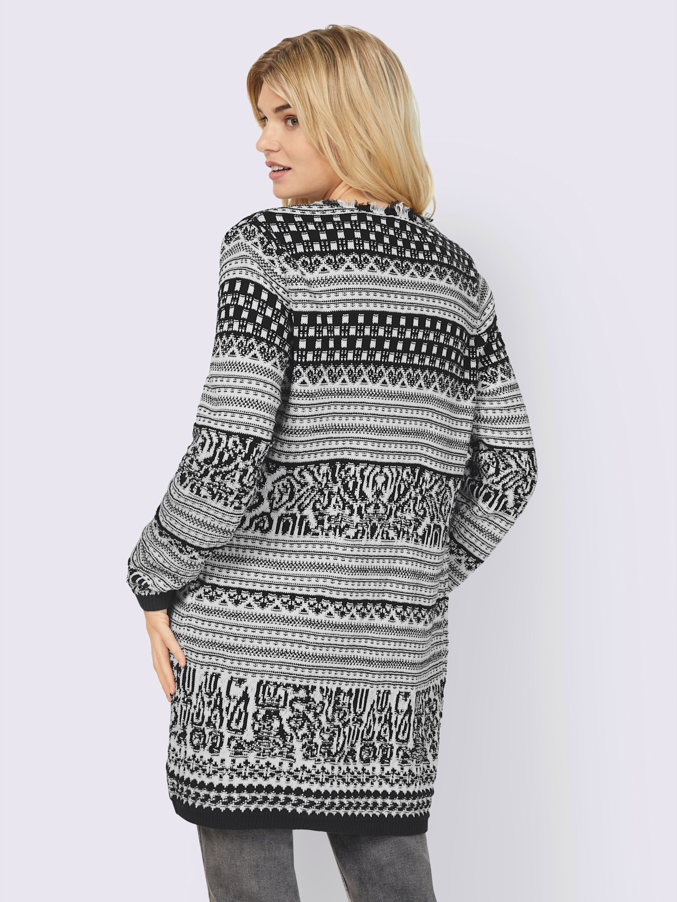 Manteau en tricot tricot jacquard de qualité
