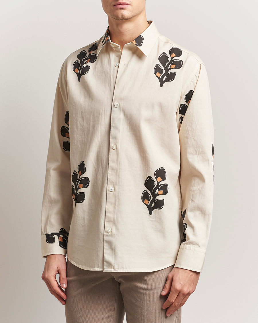 NN07 Freddy Printed Cotton/Lyocell Shirt Ivory