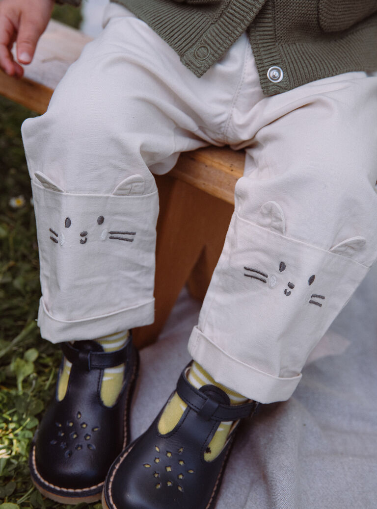 Pantalon blanc craie en twill