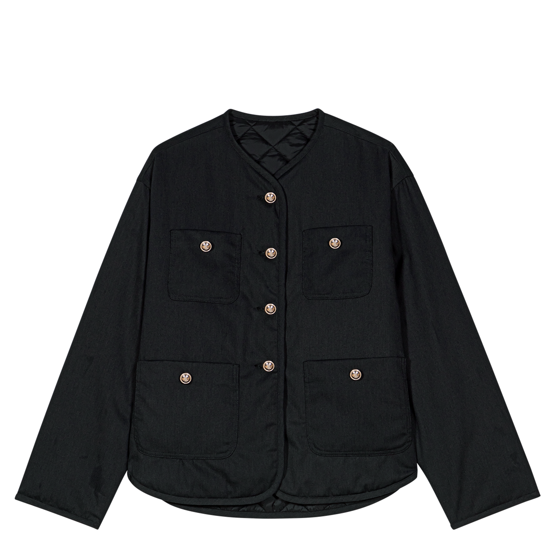 Manteau col rond| Noir