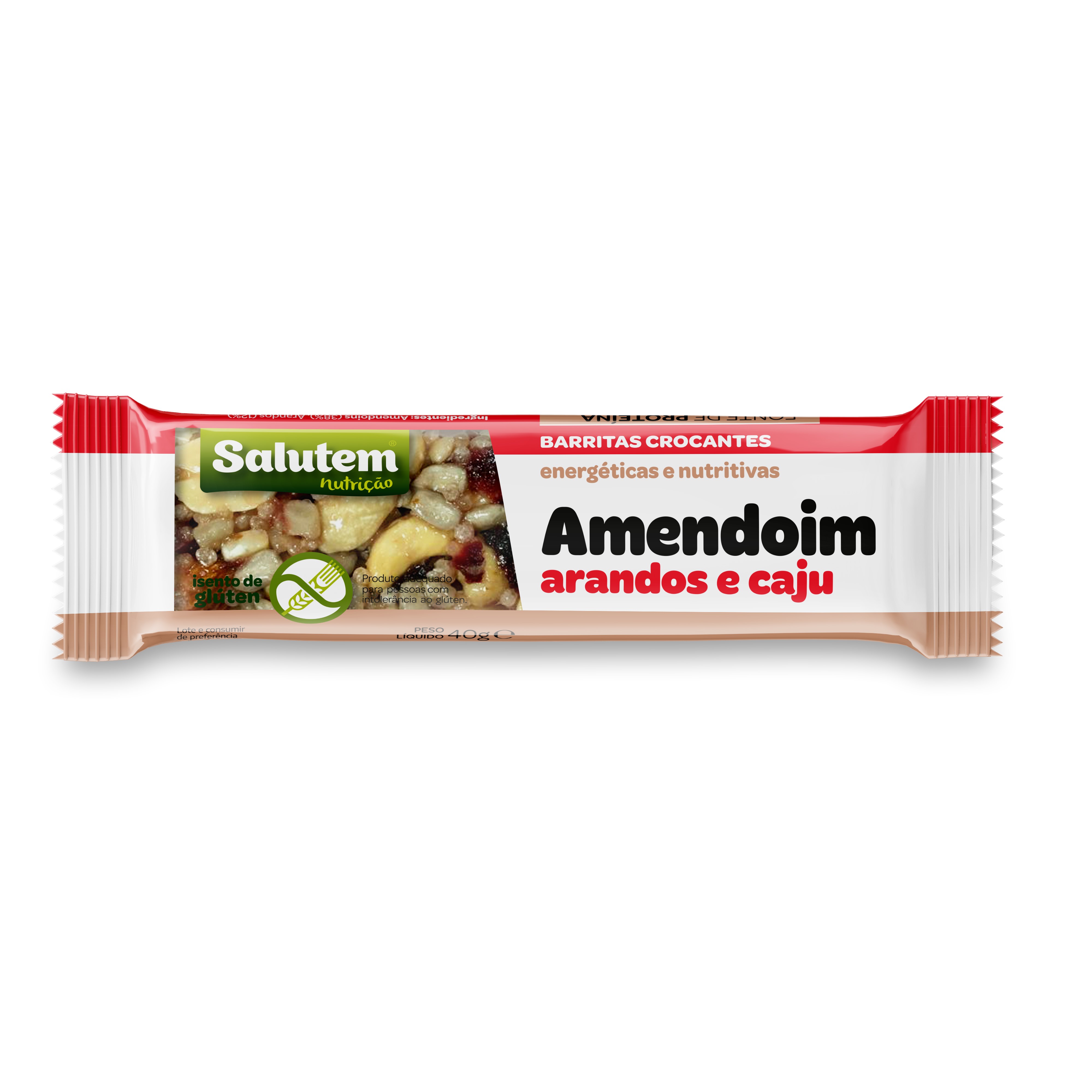 BARRA SALUTEM AMENDOIM ARANDOS CAJU 40G