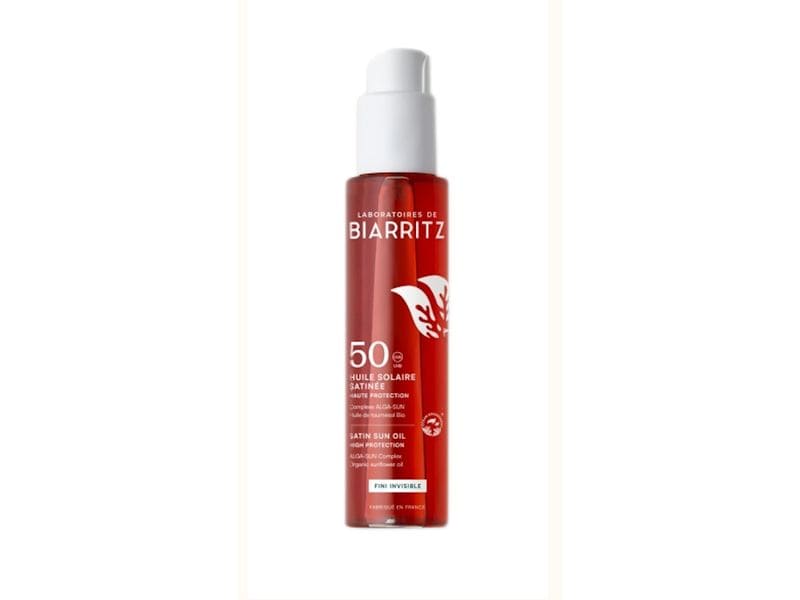 Laboratoires de Biarritz Sonnenöl Satin SPF50 125 ml Unsichtbares Sonnenöl verleiht der Haut ein satiniertes Finish und eine gleichmässige Bräune