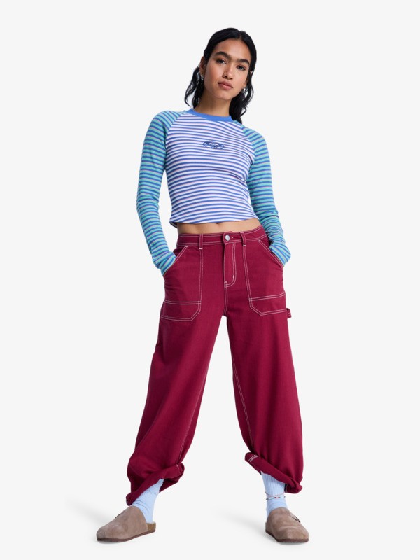 Howling Rails Pantalon baggy Rouge Femme