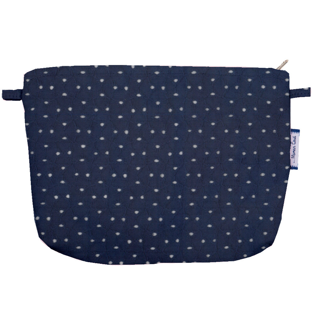 Pochette Tissu Broderie Anglaise Marine