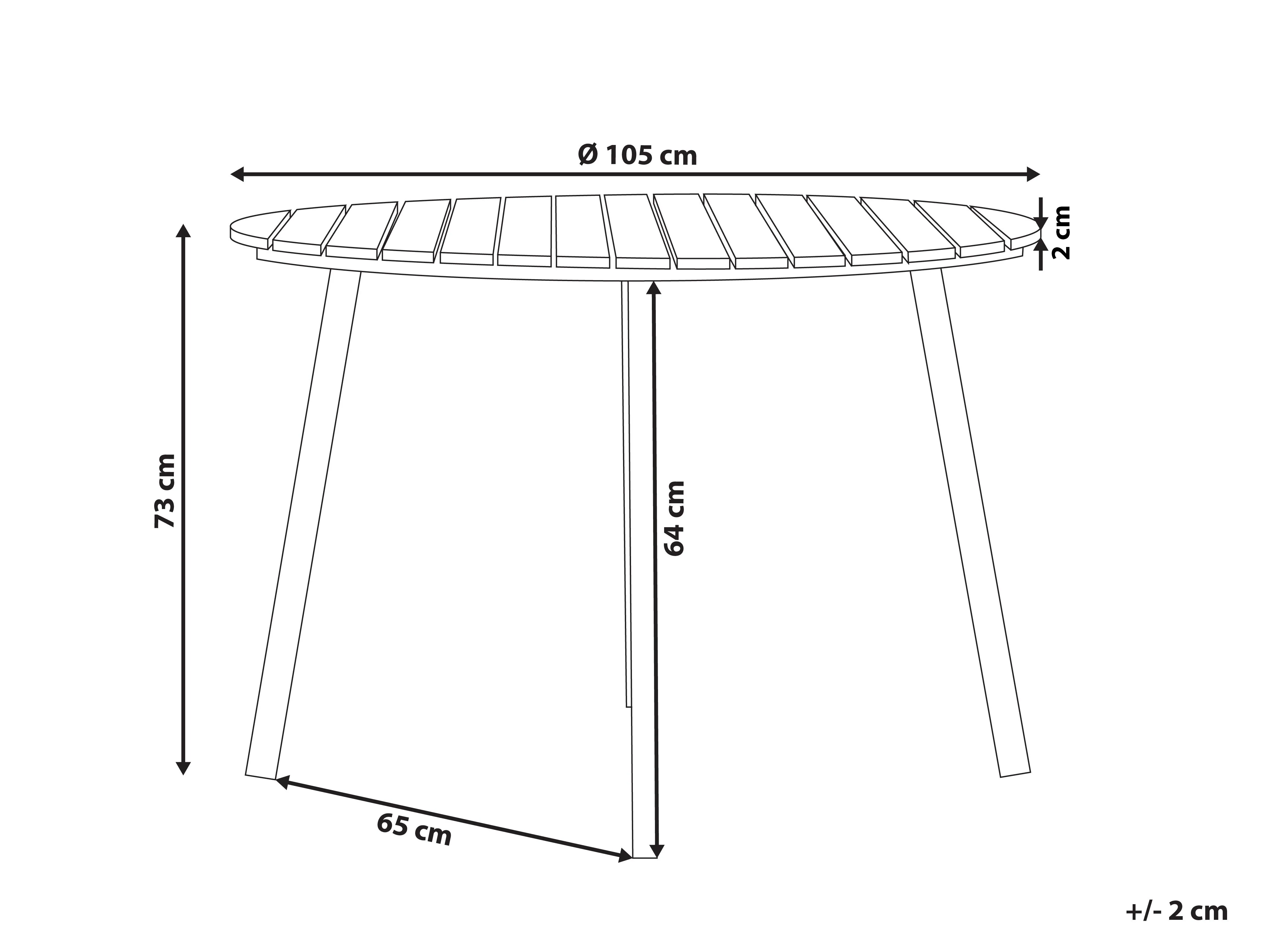 Tuin eettafel CAVOLI 105 cm 105 cm Bruin